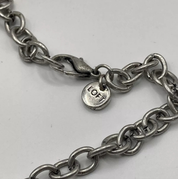 Loft marble bead and ribbon bow long necklace 32" chain link - Picture 5 of 7